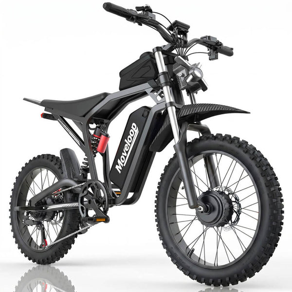 Black electric bike with 'Moveloop' branding on a white background Moveloop T1 Ultra: Powerful All-Terrain Electric Bike